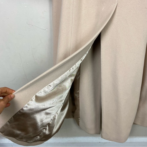 Vintage cream cashmere blend with fox fur maxi frock coat size 4 - Picture 8 of 11